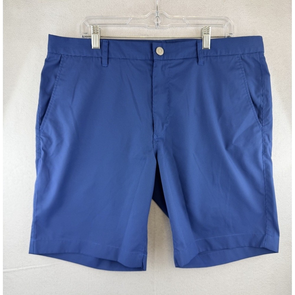 Bonobos Golf Shorts Mens 38 Blue Houndstooth 10" Athletic Performance Stretch